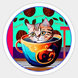 Coffee Time Kitten- Nitro Sticker